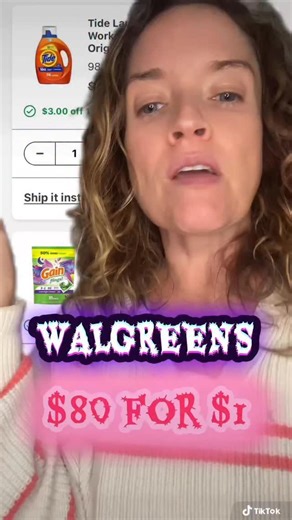 11K views · 962 reactions | $80 in laundry detergent, including Gain laundry detergent and Tide laundry detergent for one dollar after rewards for the week of October 26 through November 1st! #SavingMoney #Couponing #ExtremeCouponer #WalgreensDeals #WalgreensCouponing ￼ | Raecoupons | Facebook
