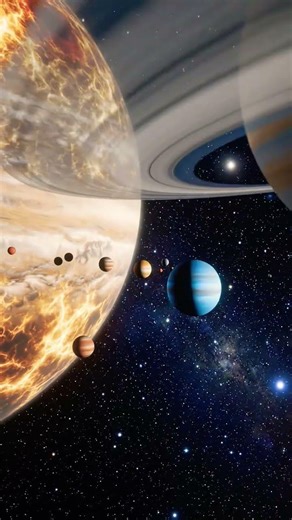 #"A cinematic, hyper-realistic fly-through of the solar system, starting from the Sun and moving