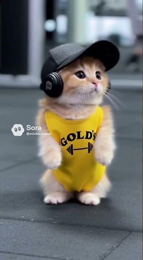 Cute Cat’s 8:30 PM Gym Workout! 😸💪
