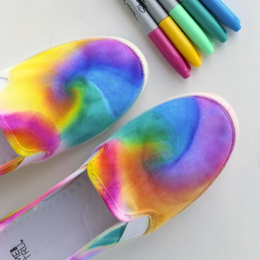 How to Make Tie Dye Shoes with Sharpies