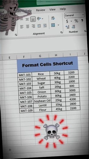 Format Cells Shortcut In Excel 😱✅ #excel #shorts #trending #viral #tutorial #exceltips Turn On Skill