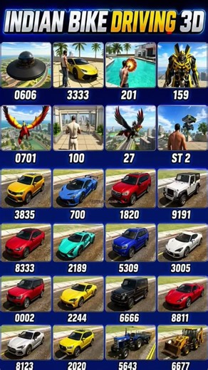 Real code 🇮🇳 Indian bike driving 3d all new cheat code update + plugin cheat code