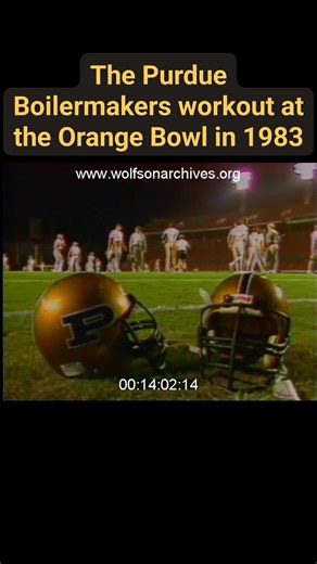 September 16 ,1983: Quarterback Jim Everett and the Purdue Boilermakers practice at the Orange Bowl one day before their game against the Miami Hurricanes. This footage is from the Lynn and Louis Wolfson II Florida Moving Image Archives #orangebowl #BoilerUp | Ghosts of the Orange Bowl