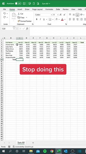 Change the way you Sum #cheatsheets #excel #exceltips #googlesheets #spreadsheet #tutorial