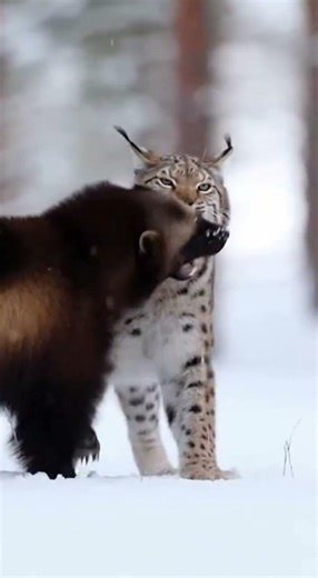 Wolverine vs Lynx: Epic Snow Battle for Survival! ❄️🐾