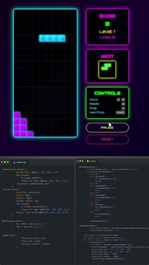 Tetris Game Using HTML & CSS Only | Mini Project for Beginners