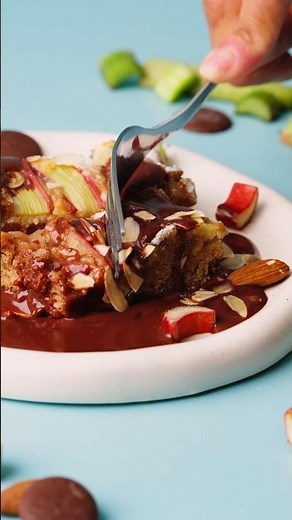 Chocolate rhubarb tart step-by-step #easydessert #baking #recipe