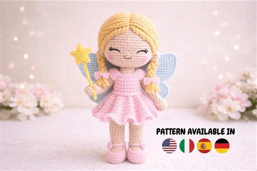 Crochet Fairy Doll Pattern PDF, Amigurumi Fairy Crochet Pattern, Fairy With Wings, Cute Nursery Decor, Digital Download - Etsy