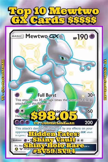 Top 10 Rarest Mewtwo GX Pokémon Cards #pokemon #pokemoncards #pokemontcg #pokémon #top10 #tcg
