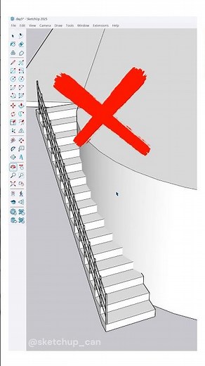 Creating a curved staircase fast in SketchUp using the Shape Bender plugin.