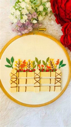 Easy Embroidery Garden flowers | Embroidery Tutorial video #embroidery #embroiderystitch #diynstitch
