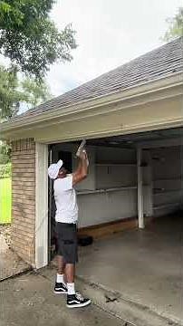 Repair and painting garage door trim #painting #woodworking