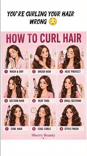 How to Curl Hair Properly | Sherry Beauty #haircare #hairstyle #hairtutorial #curls #shorts #style