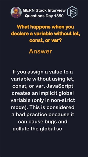 JavaScript Interview: Implicit Global Variables Explained #shorts