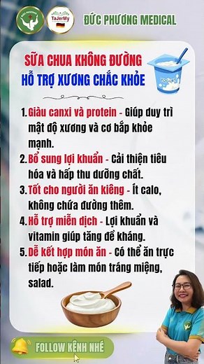 Sữa Chua Không Đường – Bí Quyết Giúp Xương Chắc Khỏe & Tiêu Hóa Tốt | Đức Phương Medical