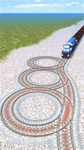 Dangerous Train Passing 😲 BY Bumpy Diamond Railroad, Funny Video, Train simulator BeamNG #shorts