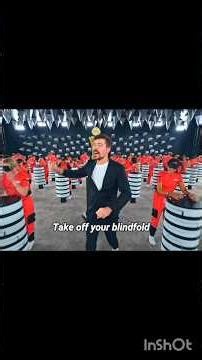 Blindfolded Escape Challenge! Can He Survive the Falling Ceiling? 😱 Extreme 1-Minute Escape#shorts#