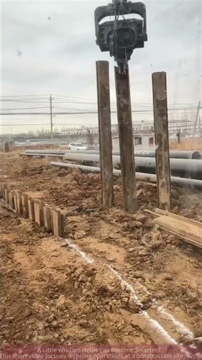 Construction Piling Scene: Excavator Pile Driver and Site Supervisor Collaborate!