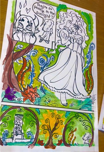 Progress on Webcomic Pages: Traditional Art and Speed Drawing