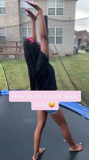 Use your stomach to kick over! Check out our first video! @.learningflipss_ #backwalkover #flips#trampoline #bestfriends #braids #baddie #howtodoabackwalkover #cute #strangerthings #netflix #PlutoTVIsFre #apple