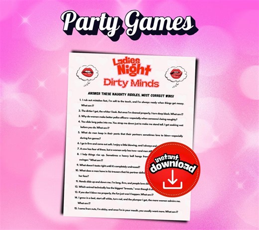 Ladies Night Dirty Minds Game Volume 2 | Printable Ladies Night Party Games | Fun Girls Night Out | Dirty Trivia Quiz | Ladies Night Game - Etsy