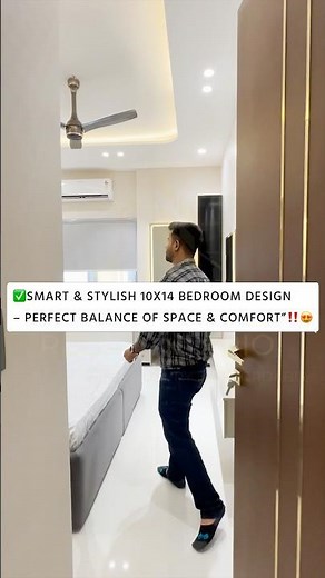 Can you believe this bedroom is just 10x14 ft? 🤯✨ Smart design 🛏️💭 Comment YES or NO!”