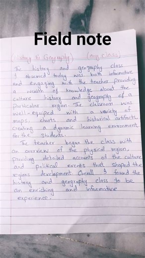 Field note aiou #historyofgeography #fieldnotes #motivation