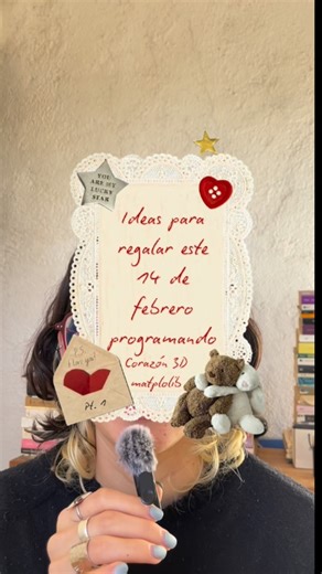 Pao ✴︎ tech on Instagram: "💌 1/5 Ideas de regalo para San Valentín pt. 1 Corazón en 3D con Python y matplotlib Código de https://www.youtube.com/watch?v=Xo98eyHnO00 Espero hagan esta idea y comparten algo bonito sin gastar este 14 de febrero. ¿Cómo correr el código Pueden correr el código si tienen Python y matplotlib instalado en sus computadoras💻 #programming #ideasregalos #diy #python #sanvalentín2025"