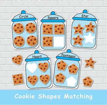 Cookie Jars Shapes Sorting Activity, 2D Shapes Matching Game, File Folder Games