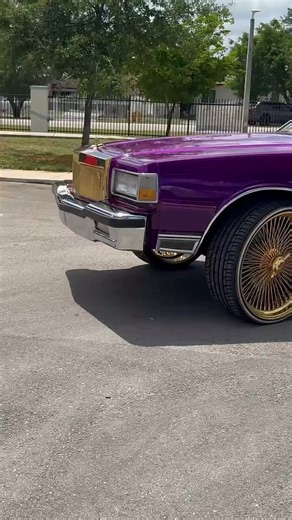 95Prezi’s Candy Purple Chevy Box on Gold 24’s Daytons Riding