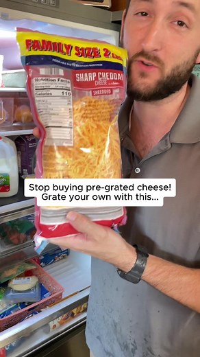 Stop buying pre-grates cheese! Grate your own cheese with this awesome rotary cheese grater! #cheesegrater #kitchenmusthaves #giftideasforher #tiktokshopblackfriday #tiktokshopcybermonday