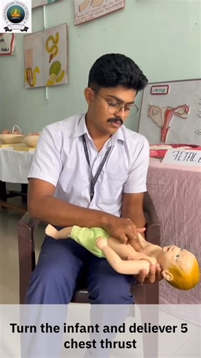 SRK College Of Nursing on Instagram: "Knowing this can save a life. 👶❤️ Every second counts when an infant is choking. Learning the correct Heimlich (back blows & chest thrusts) technique for babies empowers parents and caregivers to act fast and stay calm in emergencies. Not fear — preparedness. Not panic — knowledge. Share this. Learn it. Be ready. Because a little awareness can make a lifesaving difference. #infantfirstaid #heimlichmaneuver #babysafety #cprtrainig"