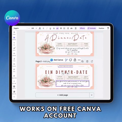 Editable Dinner Date Voucher Canva Template, Romantic Date Night Gift Coupon, Printable Dinner Invitation Ticket, Digital Download - Etsy