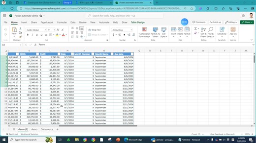 利用Power Automate 筛选Excel 数据表中的记录并将所得记录以表格的方式通过邮件发送给同事