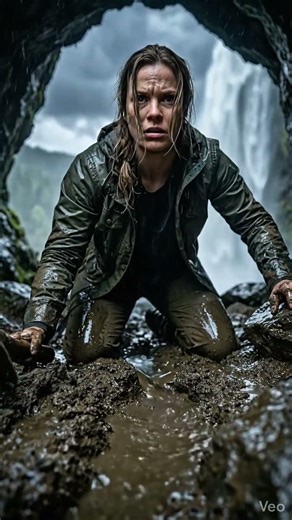 (Part 1) Survival in Heavy Rain – Building a Bushcraft Shelter Inside Waterfall Cave 🌧️#viral #asmr