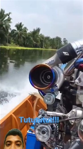 Thai boat engine sound is crazy 💥tutututu🔥 #thaiboat #boat #sound #turboengine #shorts