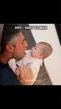 pov : Baby vs Milk 😂🍼