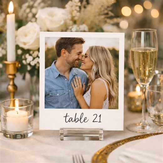 Printed Polaroid Wedding Table Numbers, Sets of 8 - Etsy