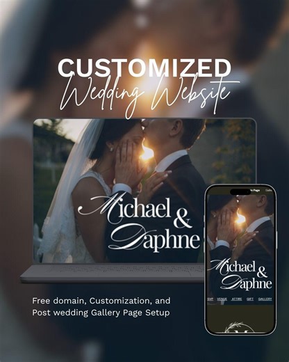 Custom Designed Wedding Website | Personalized Design Made for You | Free Domain - Etsy