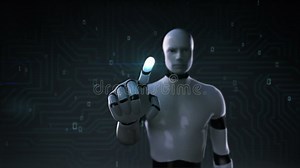 Robot, Cyborg Touching Screen, Artificial Intelligence, Computer Technology, Humanoid Science.1. Stock Video - Video of background, robotic: 80636245