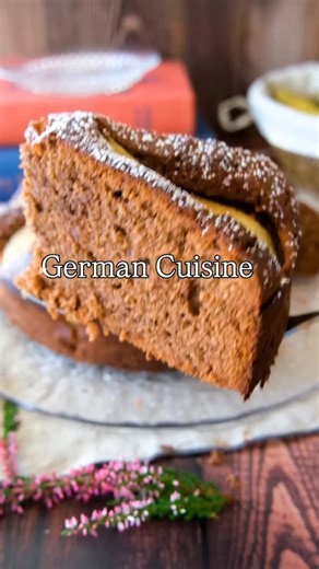 This chocolate pear cake is giving fall vibes in the best way possible 🍐🍫 That tender, moist crumb paired with sweet caramelized pears and rich chocolate? 😘 Comment "Pears" and I'll send you the recipe. #germanrecipes #GermanFood #pear #fallcakes #fallrecipes | My Dinner- Easy German Recipes