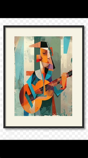 "Modern Cubist Guitarists: Vibrant Abstract Portrait Series" Discover a bold collection of cubist-inspired portraits celebrating the soul of the guitar. Geometric shapes, warm oranges and cool teals blend to capture rhythm, emotion, and movement in every frame. Which piece is your favorite? #AbstractArt #Cubism #ModernArt #GuitarArt #ArtCollectors #ContemporaryArt #GeometricArt #ColorStudy #ArtPrints #HomeDecor #ArtLovers #WallArt | Bouz Mou