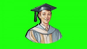 Download Green screen animated 3D graduate icon for free