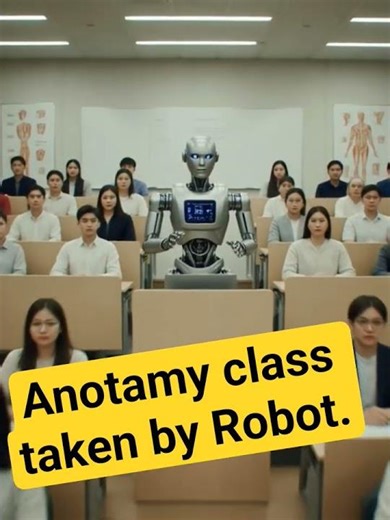 Robot's lecture class in a medical college.
