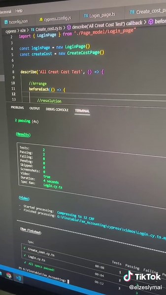 Automation test #Cypress #Typescript #code #tester #programming