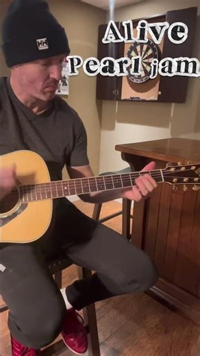 Alive intro -Pearl Jam (easy acoustic guitar riff grunge cover) tutorial