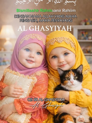 QS 88 AL GHASYIYAH Bayi ngaji duet. Transliterasi & Terjemahan Al-Qur'an Juz Amma. Video/gambar fiktif dibuat oleh AI menggunakan HP android. Suara asli: Maghfirah m Hussein (pitch 5). Apps: Picture: ChatGpt, Croping Huruf Arab: PngMaker, Lipsync: Pippit, Audio Editor: SuperSound, Video Editor: CapCut #alghasyiyah #bayi #ngaji #duet #alquran