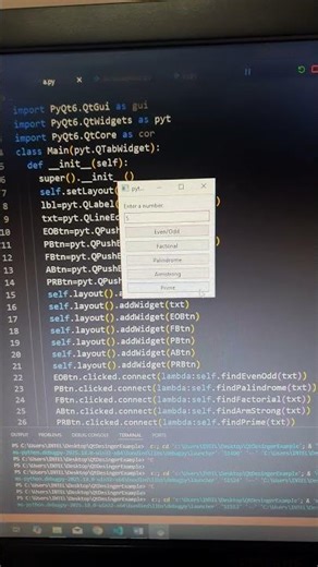 Python | PyQt6 'find even/odd, palindrome, factorial, armstrong, prime number' | CodeLearning
