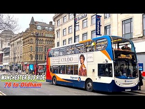 Manchester Bus Ride🇬🇧 City Centre to Oldham Town on bus route 76