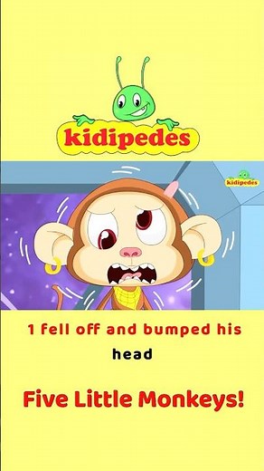 Five Little Monkeys 🐒 | Children Nursery Rhymes & Kids Songs | Preschool & Kindergarten | Kidipedes